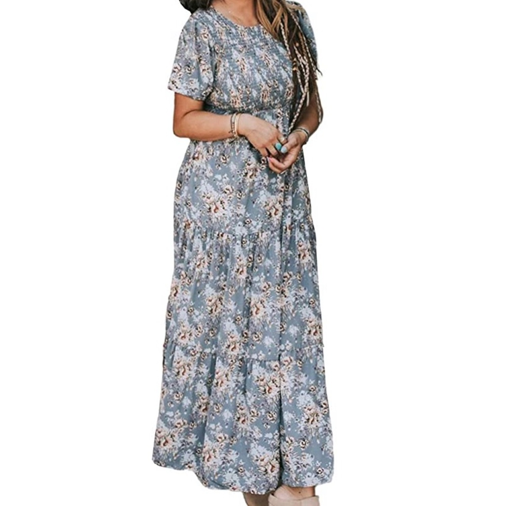 Zattcas Summer Bohemian Floral Maxi Dress